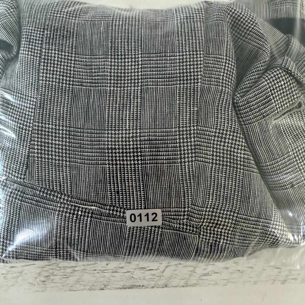 Massimo Dutti Elegant Gray Blazer Size 10 Linen Plaid Jacket - Picture 15 of 15
